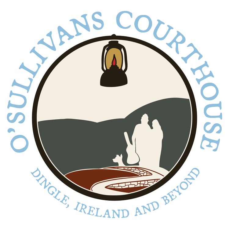 This is the multicolored logo for O'Sullivans Courthouse Tours, which is a tour company based in Dingle, Ireland, that is run by Tommy & Saundra O'Sullivan.
